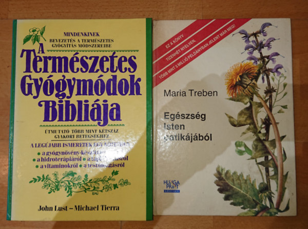 Maria Treben - 2 db természetgyógyászatal kapcsolatols könyv: Egészség Isten kertjéből, A természetes gyógymódok bibliája