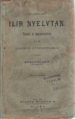 Mih�lovics J�nos - Gyakorlati Il�r Nyelvtan (1881)