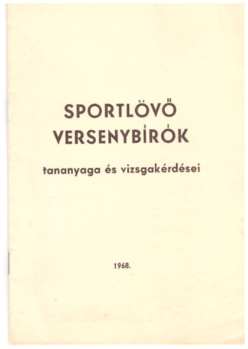 Sportlv versenybrk tananyaga s vizsgakrdsei