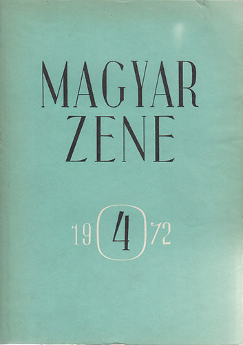 Szinna Undine - Magyar Zene 1972 Zenetudományi Folyóirat