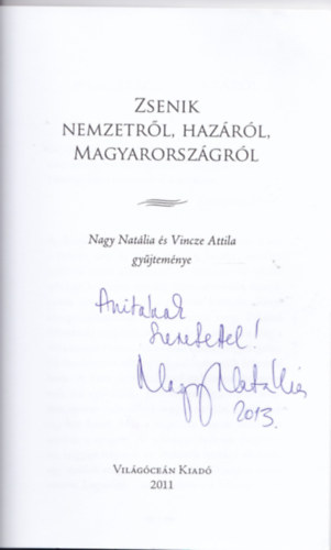 Nagy Natália; Vincze Attila - Zsenik - Nemzetről, Hazáról, Magyarországról (Dedikált)