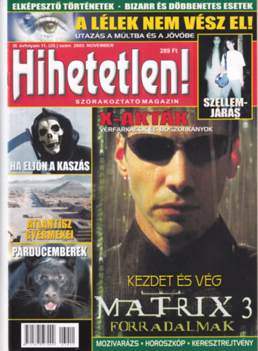 Hihetetlen! magazin III. vfolyam 11. (25.) szm 2003. november