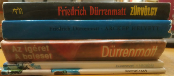 Friedrich Dürrenmatt - 5 db Dürrenmatt: A bukás + A megbízás + Az ígéret/A baleset + Arckép helyett + Zűrvölgy