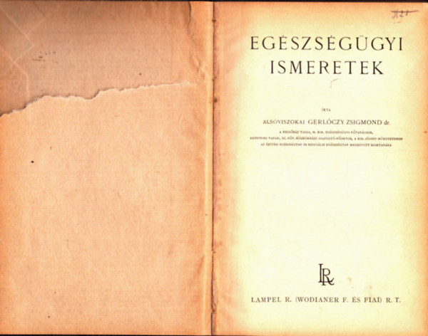 Alsviszokai Gerlczy Zsigmond - Egszsggyi ismetek (1927)