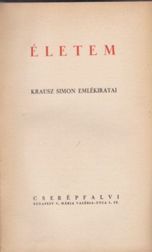 Krausz Simon - �letem (Krausz)