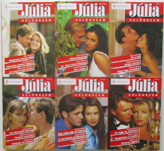 Több szerző - Júlia különszámok 1999. 1-6. (Magányos szívek bálja, Villámházasság, Áll a bál, Az elcserélt feleség, Egy meg egy az három, Ki vagy te, kedves?, stb)