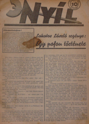 Dr. Sz�nt� Andor  (szerk.) - Ny�l I. �vfolyam 16. sz�m