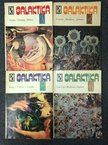 Weöres Sándor Isaac Asimov Robert Sheckley W. Hilton Young Gérard Diffloth Andrej Dmitruk Bilenkin Szentmihályi Szabó Péter J. Kagarlickij Edward Lucie-Smith Vekerdi Lás Kuczka Péter (szerk.) - Galaktika 1-4. (Tudományos-fantasztikus antológia)