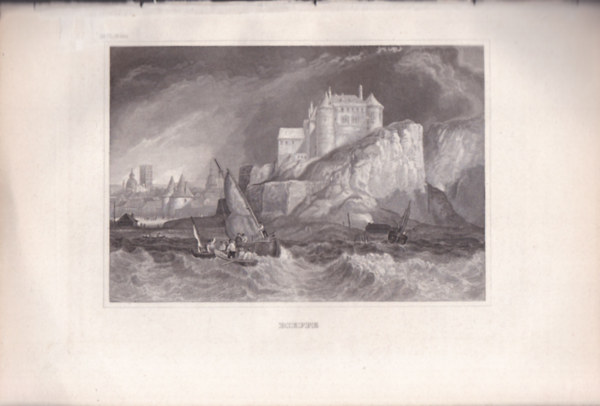 Dieppe (vros, Franciaorszg, Eurpa) (16x23,5 cm lapmret eredeti aclmetszet, 1856-bl)