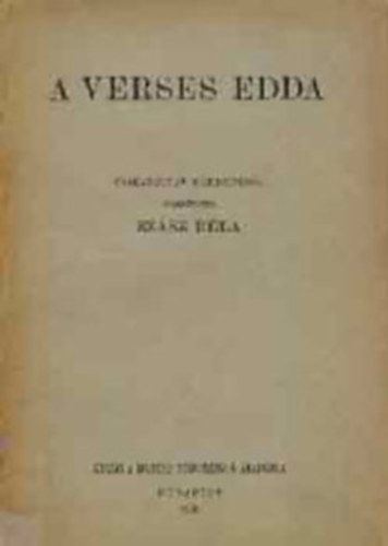 Sz�sz B�la  (ford.) - A verses Edda