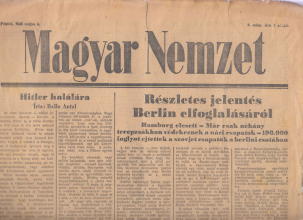 Magyar Nemzet 1945. mjus 4. 3. szm