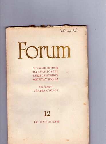 Vrtes Gyrgy - Forum (folyirat) 1949 december