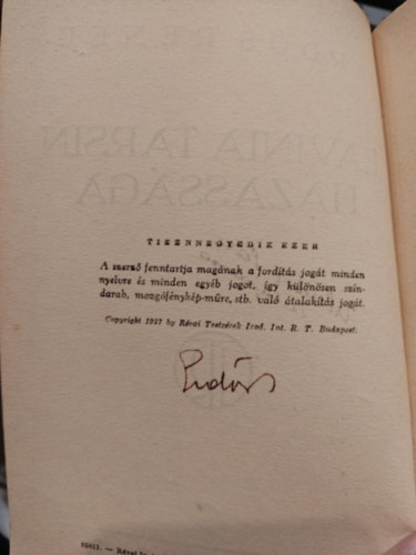 Erdős Renée - Lavinia Tarsin házassága I-II. Dedikált!