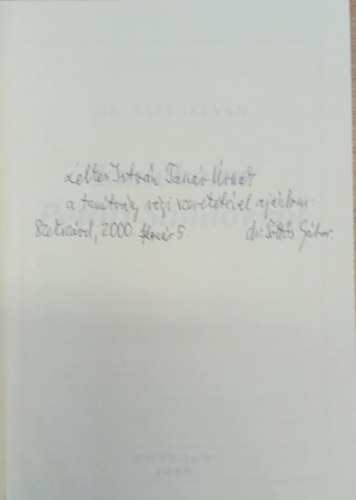 Dr. Sass István - Emlékeim Petőfi Sándorról (dedikált)