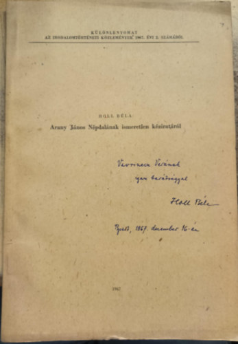 Holl Bla - Arany Jnos Npdalnak ismeretlen kziratrl