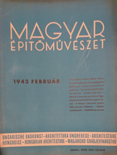 vitéz Irsy László szerk. - Magyar Építőművészet 1942. február
