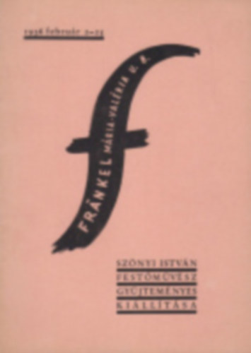 Sz�nyi Istv�n fest�m�v�sz gy�jtem�nyes ki�ll�t�sa 1936 febru�r 2-25