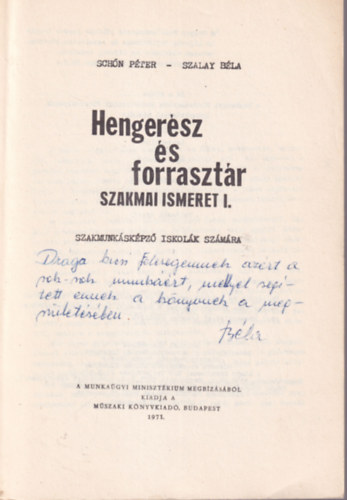 Szalay B�la Sch�n P�ter - Henger�sz �s forraszt�r szakmai ismeret I-III. k�tet