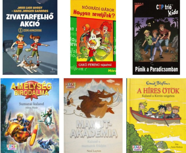 Jorn Lier Horst Hans Jorgen Sandnes;N�gr�di G�bor;Ulf Blanck;Adam Blade; - Zivatarfelh� akci�+Hogyan nevelj�nk?+p�nik a paradicsomban+a m�lys�g birodalma+Mamutakad�mia+A h�res �t�k -6db k�nyv