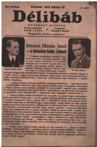 Bib Lajos (fszerk.), Dloky Jnos - Dlibb 1943. februr 27. (9. szm)