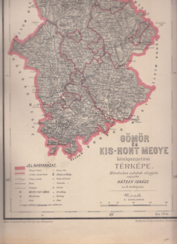 Libri Antikvár Könyv Gömör és KisHont megye közigazgatási térképe