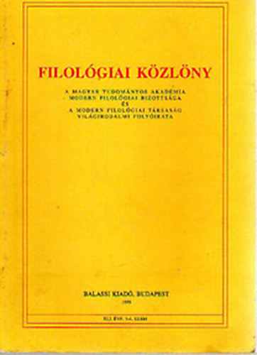 Filolgiai Kzlny XLI. vf. 3-4 szm 1995.