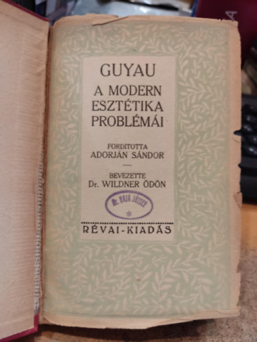Guyau - A modern eszt�tika probl�m�i