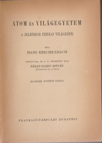 Hans Reichenbach - Atom és világegyetem