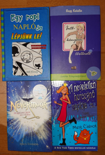 Nagy Katalin, Jeff Kinley, Jessica Townsend, Meg Cabot - 4 kk knyv nagylnyoknak: Intknyvem trtnete, Egy ropi naplja - Lpjnk le!, Nevermoor - orrigan Crow ngy prbja, A neveletlen hercegn naplja 5.
