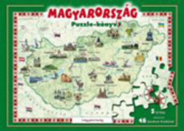 Magyarorsz�g puzzle-k�nyv - 5 t�rk�p oldalank�nt 48 darabos kirak�val
