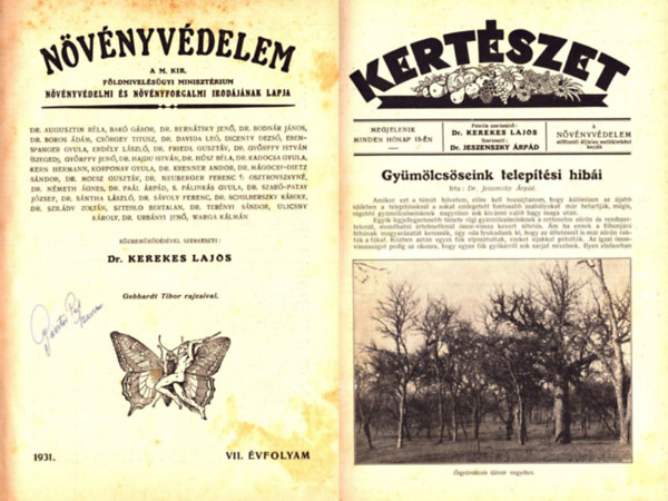 Dr. Kerekes Lajos (szerk.) - Nvnyvdelem 1931. VII. vfolyam - Kertszet 1931. V. vfolyam - Nvnyvdelem s kertszet 1947. november-december, 1948. janur-prilis (tredk egybektve)