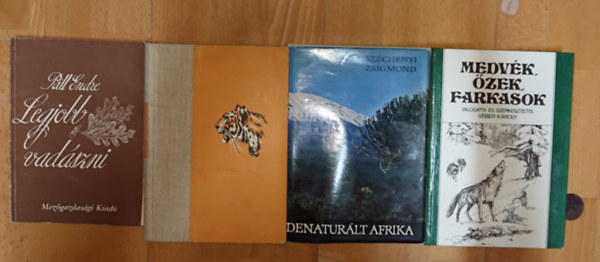 Széchenyi Zsigmond, Véber Károly Páll Endre - 4 könyv a vadászatról: Legjobb vadászni, Nahar, Denaturált Afrika, Medvék, őzek, farkasok