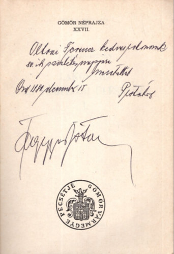 Faggyas Istvn - Lakossg s templomi lsrend I.-Dediklt.