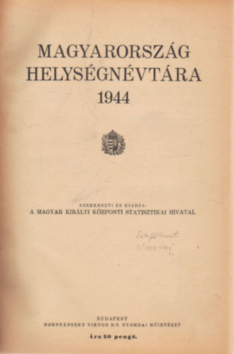 Magyarorszg helysgnvtra 1944