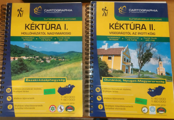 Cartographia - 2 db Turistakalauz-sorozat: K�kt�ra I-II.: Holl�h�z�t�l Nagymarosig + Visegr�dt�l az �rott-k�ig