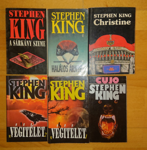 Stephen King - 6 ktet, 5 regny Stephen Kingtl: Cujo, Christine, Hallos rnyk, A srkny szeme, Vgtlet 1-2.