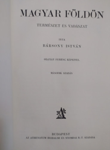 Brsony Istvn - Magyar Fldn - Termszet s vadszat