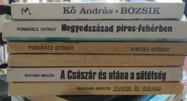Kő András, Hámori Tibor, Bocsák Miklós Pongrácz György - 6 db-os KÖNYVMENTŐ AJÁNLAT, labdarúgás: Kocsis és Czibor+ A Császár és utána a sötétség+ Puskás - Legenda és valóság+ Negyedszázad piros-fehérben+ Bozsik+ Ferde fák - Tichy Lajos életregénye