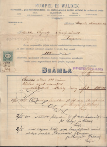 Sz�mla (Rumpel �s Waldek 1899)