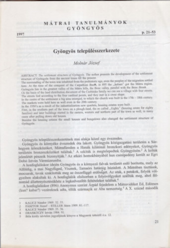 Molnr Jzsef - Gyngys teleplsszerkezete - Klnlenyomat