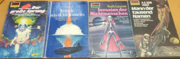 A. E. van Vogt, Keith Laumer Leigh Brackett - 4 db Terra Sci-Fi: Der Grosse Sprung (353); Feinde aus dem Jenseits ((168); Invasion der Nichtmenschen (187); Mann der tausend Namen (271)(4 ktet)