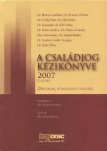 Dr. Krs Andrs  (szerk) - A csaldjog kziknyve I-II.