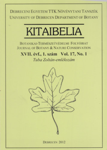 Kitaibelia - Botanikai-termszetvdelmi folyirat - XVII. vf. 1. szm