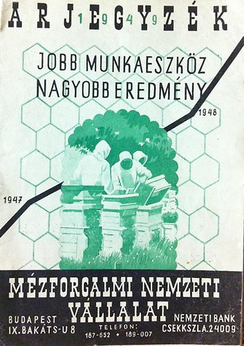 Mézforgalmi Nemzeti Vállalat Árjegyzék 1949
