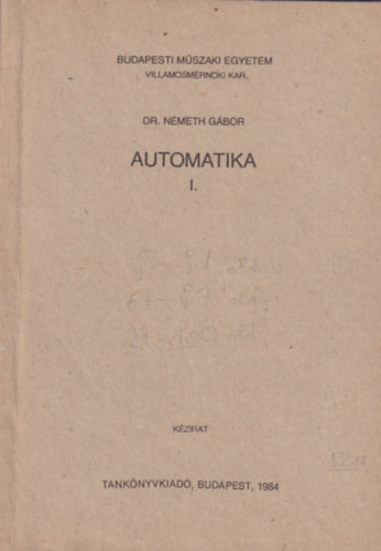 Dr. Nmeth Gbor - Automatika I. - III. ktet kzirat 1992