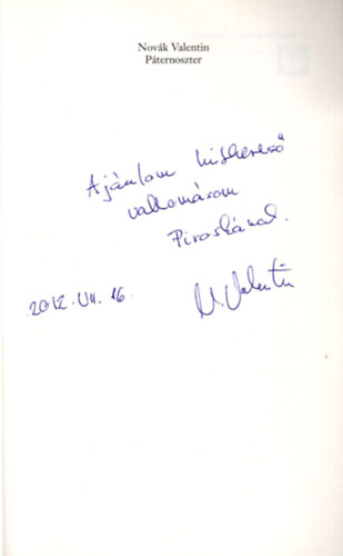Nov�k Valentin - P�ternoszter - dedik�lt vallom�sreg�ny