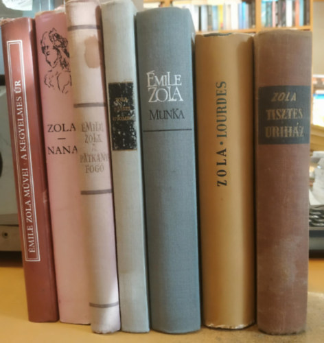 Émile Zola - 7 db Émile Zola: Munka; A patkányfogó; Párizs gyomra; Nana; A kegyelmes úr; Lourdes; Tisztes úriház