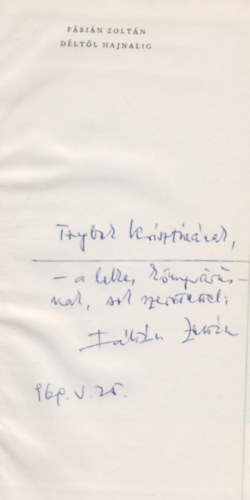 F�bi�n Zolt�n - D�lt�l hajnalig