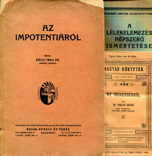 T�bb szerz� - 3 db orvosi kisf�zet