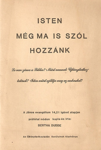 Isten még ma is szól hozzánk